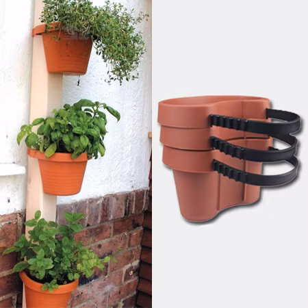 Plastic Vertical Hanging Wall Garden Pots Flower Pots 3 Plant Pots