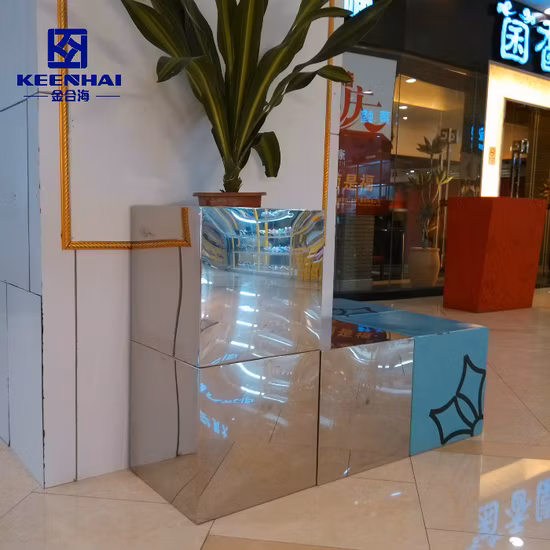 Pot de jardinière en acier inoxydable extérieur rectangulaire pour parc de jardin