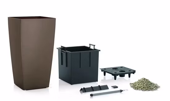 Leizisure Pot de fleurs carré nordique grand grand pot de fleurs en résine plastique pour la décoration de la maison et du jardin (GQ4)