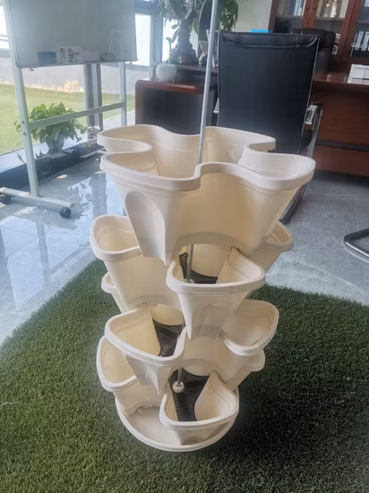 Personnalisable pas cher en gros empilable paresseux Pot en plastique rayures verticales en plastique Pot de fleur Pot de plante jardinière pots écologiques