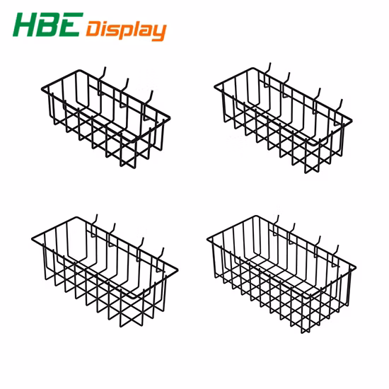 Panier accrochant d'affichage de grillage de grille de trempage en plastique en métal