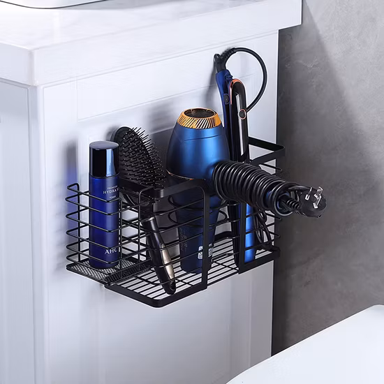 Jh-Mech Panier de rangement suspendu pour 4 pneus Panier en métal avec crochets Organisateur de garde-manger