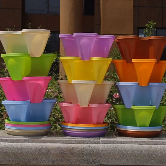 Pot empilable hydroponique de jardinière de culture de fraise de fleur de tour de croissance verticale