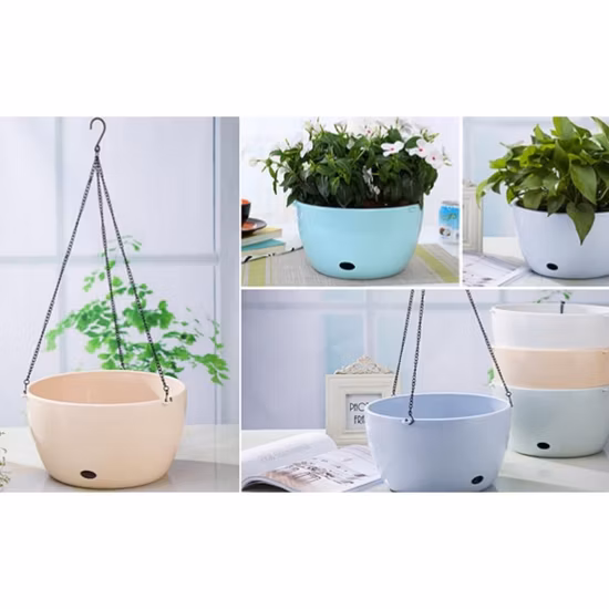 Tissé Plante Panier Suspendu Jardinière En Plastique Auto-Arrosage Mur Monté Rond Vase Panier pour Fleur Plantes Intérieur Extérieur Maison Jardin Utilisation Décoration Bl22031