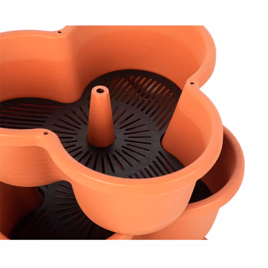 Pots de fleurs verticaux de jardinière de jardin en plastique empilable de balcon 5 niveaux